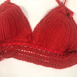 Crochet Knit Bikini Top Medium Festival